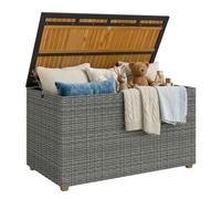 Outsunny Caja jardín 2en1 450L Impermeable Tapa madera acacia Gris oscuro