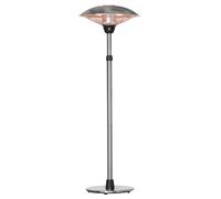 Outsunny Calefactor de Pie de Exterior 1200/1800/3000W Estufa de Infrarrojos con Altura Ajustable Ø58,5x160-200 cm Plata Aosom España