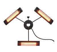 Outsunny Calefactor Eléctrico de Exterior con 1000W/2000W/3000W, Estufa de Infrarrojos con 3 Niveles de Calor, Control Remoto, Protección IPX5, Aleación de Aluminio para Sombrilla Gazebo Jardín, 12 m²