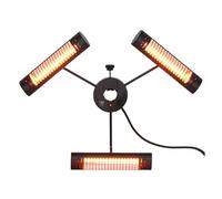 Outsunny Calefactor Eléctrico de Exterior por Infrarrojos con Control Remoto y 3 Paneles para Sombrilla 87x75x22cm Negro Aosom España