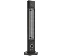 Outsunny Calefactor Infrarrojos para Terraza de Pie o Pared 2000 W con Mando 9 Niveles de Calor Temporizador e Inclinación Aosom España