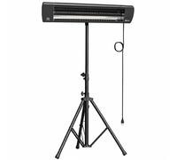 Outsunny Calefactor Infrarrojos Terraza de Pie 2500 W Trípode Regulable IP65 Control Táctil/Remoto 3 Niveles Calor Temporizador