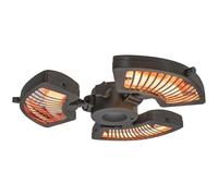 Outsunny Calefactor por Infrarrojos para Parasol, 800/1600/2400W, Estufa Exterior Eléctrica de Aluminio con 3 Niveles de Calentamiento, Protección Antivuelco, IP44, para Terraza, Patio y Jardín, Negro