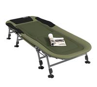 Outsunny Cama de Camping Cama Plegable Cama de Viaje Cama Plegable Ajustable Cargable hasta 180 kg para Exteriores Oxford Verde Green 200l x 85a x 40-51h cm