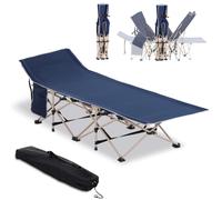 Outsunny Cama de Camping Plegable Cama de Acampada de Tela Oxford 600D con 1 Bolsillo Lateral Bolsa de Transporte y Marco de Acero Carga 150 kg para Playa Senderismo 190x68x52 cm Azul Blue 190x68x52cm