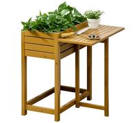 Outsunny Cama elevada jardín con mesa lateral plegable, 25"x25"x29
