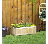 Outsunny Cama elevada Macetero plegable Caja de flores para jardín Naturaleza