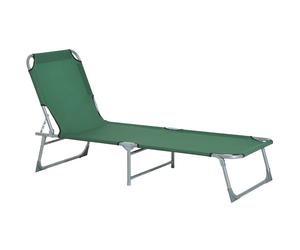 Outsunny Cama Plegable Camping Inclinable para Playa o Piscina - Color Verde - Material Hierro y Oxford 187 x 58 x 30cm Aosom España