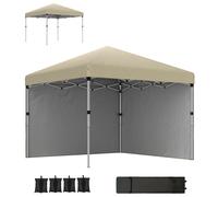 Outsunny Carpa cenador de jardín pop-up plegable ajustable en altura protección UV 30+ 2 paneles laterales bolsa de transporte incluida Aosom España