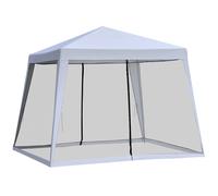 Outsunny Carpa de Jardín 3x3 m Cenador con 4 Partes Laterales Mosquitera con Cremallera Protección UV Impermeable para Patio Exterior Aosom España