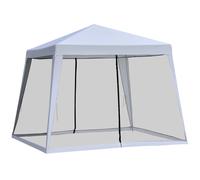 Outsunny Carpa de Jardín 3x3 m con 4 Paredes Laterales Mosquitera Exterior Gris Gris claro