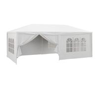 Outsunny Carpa de Jardín 6x3 m Cenador Desmontable de Exterior Blanco | Cenador, 4 Ventanas, 2 Puertas con Cremallera, 6 Paredes Laterales, Impermeable, Pabellón, Terraza Patio Playa