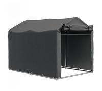 Outsunny carpa de jardín exterior para herramientas bicicletas 2,2x1,57x1,65 m, cobertizo exterior con puerta desmontable con cremallera, impermeable, anti-uv, garaje portátil, gris oscuro