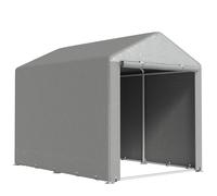 Outsunny Carpa de Jardín para Bicicletas 1,6x2,2x1,7 m con 2 Habitaciones Puerta con Cremallera Impermeable Anti-UV Gris Claro