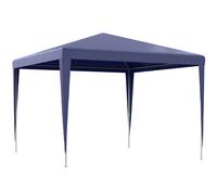 Outsunny Carpa Desmontable 3x3 m Cenador Pabellón de Jardín con 4 Orificios de Drenaje y Marco de Metal para Terraza Patio Azul Aosom España