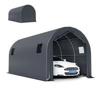 Outsunny Carpa Garaje 3x6 m Impermeable con Puerta Enrollable y Ventanas Gris BLANCO