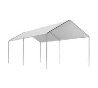 Outsunny Cochera Exterior 3x6m con Toldo de Tela PE y Marco de Acero Galvanizado BLANCO