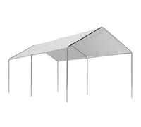 Outsunny Carpa Garaje para Coche 3x6 m Cochera Portátil Impermeable con Toldo de Tela PE y Marco de Acero Galvanizado Blanco Aosom España