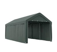 Outsunny Carpa para garaje 590x300x280 cm gris oscuro Gris oscuro