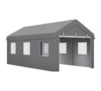 Outsunny Carpa Garaje 6x3 m Impermeable con Paredes Laterales Desmontables Gris Gris