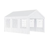 Outsunny Carpa de jardín 6x4m pérgola cenador – 4 paneles laterales, 6 ventanas, Anti-UV, Blanco
