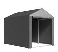 Outsunny Carpa para Herramientas Bicicletas y Motos 1,6x2,2x1,7 m con 2 Habitaciones Puerta con Cremallera Impermeable Gris