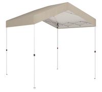 Outsunny Carpa Plegable 2,4x2,4 m Pop-up para Exterior UPF50+ Altura Regulable Kit de Estabilidad agujeros de drenaje Beige Aosom España