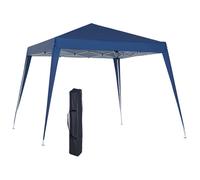 Outsunny Carpa Plegable 2,4x2,4m Cenador de Jardín Impermeable Diseño Pop Up de Acero y Cubierta de Tela Oxford Azul