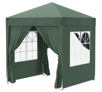 Outsunny Carpa Plegable 2x2 m Cenador de Jardín con 4 Paredes Laterales Tela Oxford 2 Puertas 2 Ventanas y Bolsa de Transporte Verde Aosom España
