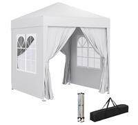 Outsunny Carpa Plegable 2x2m Exterior con 4 Paredes y Bolsa de Transporte Blanco BLANCO