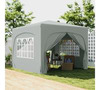Outsunny Carpa plegable 300x300x273 cm gris claro Gris Claro 300x300x273 cm
