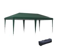 Outsunny Carpa Plegable 3x3 / 6x3 m con Altura Ajustable en 3 Niveles Verde Verde militar