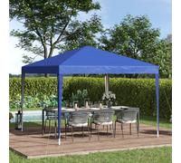 Outsunny Carpa Plegable 3x3 m con Altura Ajustable y Bolsa de Transporte Azul Blue