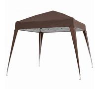 Outsunny Carpa Plegable 3x3 m Pop-up Cenador de Jardín Altura Ajustable con Bolsa de Transporte Anti-UV Impermeable Café