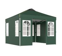 Outsunny carpa plegable 3x3 m, pop-up, con 4 laterales extraíbles, cenador de jardín con upf50+, bloqueo central, altura ajustable, bolsa de transporte, sacos arena, gazebo para exterior, verde