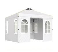 Outsunny Carpa Plegable 3x3m Pop-up Altura Ajustable Laterales Extraíbles BLANCO