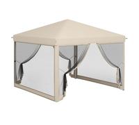 Outsunny Carpa Plegable 3x3 para Exterior Cenador de Jardín Portátil con Mosquiteras Bolsa de Transporte Marco de Acero y Tela Oxford Resistente para