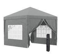 Outsunny Carpa Plegable 3x3 pop-up altura ajustable paredes laterales ventilaciones ventanas bolsa de transporte con ruedas Aosom España