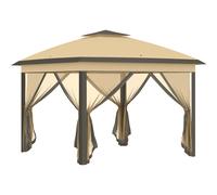 Outsunny Carpa Plegable 3x3 tienda de recepción pop-up con 4 paredes desmontables + bolsa de transporte Negro Aosom España
