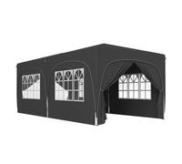Outsunny Carpa Plegable Gazebo 6x3 m con 6 Paredes Laterales Gris Oscuro