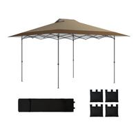 Outsunny Carpa Plegable 4x4 m con Bloqueo Central y Altura Ajustable Beige múltiple