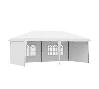 Carpa Plegable De Acero Tela Oxford 585x295x272 Cm - Outsunny. Blanco