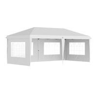 Outsunny Carpa plegable Pop-up 6x3 m, 4 laterales desmontables, 4 ventanas, impermeable, blanco