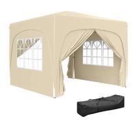 Outsunny Carpa Plegable Gazabo 3x3 m con Paneles Laterales UPF50+ Arena Azul