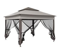 Outsunny Carpa Plegable Gazebo 3,3x3,3 m con 4 Paredes Laterales de Malla Anti-UV y Bolsa de Transporte Gris Aosom España