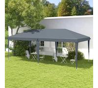 Outsunny Carpa Plegable Gazebo 6x3 m Cenador Plegable con Altura Ajustable en 3 Niveles Toldo Anti-UV y Bolsa de Transporte para Camping Fiestas Gris Claro Light gray 585 x 295 x 270 cm