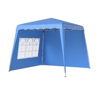 Outsunny carpa plegable pop-up 3x3 m cenador pabellón de jardín con 2 paredes laterales altura ajustable y bolsa de transporte protección uv50+ impermeable gazebo para camping fiestas exterior azul 28