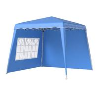 Outsunny carpa plegable pop-up 3x3 m cenador pabellón de jardín con 2 paredes laterales altura ajustable y bolsa de transporte protección uv50+ impermeable gazebo para camping fiestas exterior azul 28