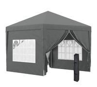 Outsunny Carpa Plegable Pop-up 3x3 m con 4 Paredes Laterales Anti-UV y Bolsa de Transporte Gris