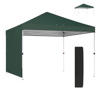 Outsunny Carpa Plegable Pop-up 3x3 m con Pared UPF50+ Altura Ajustable verde